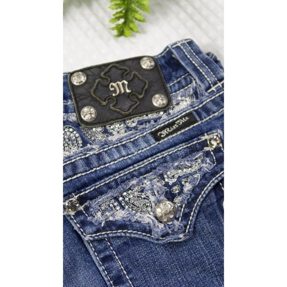 Miss Me Embellished Boot Cut Jeans Size 26 - Picture 4 of 12